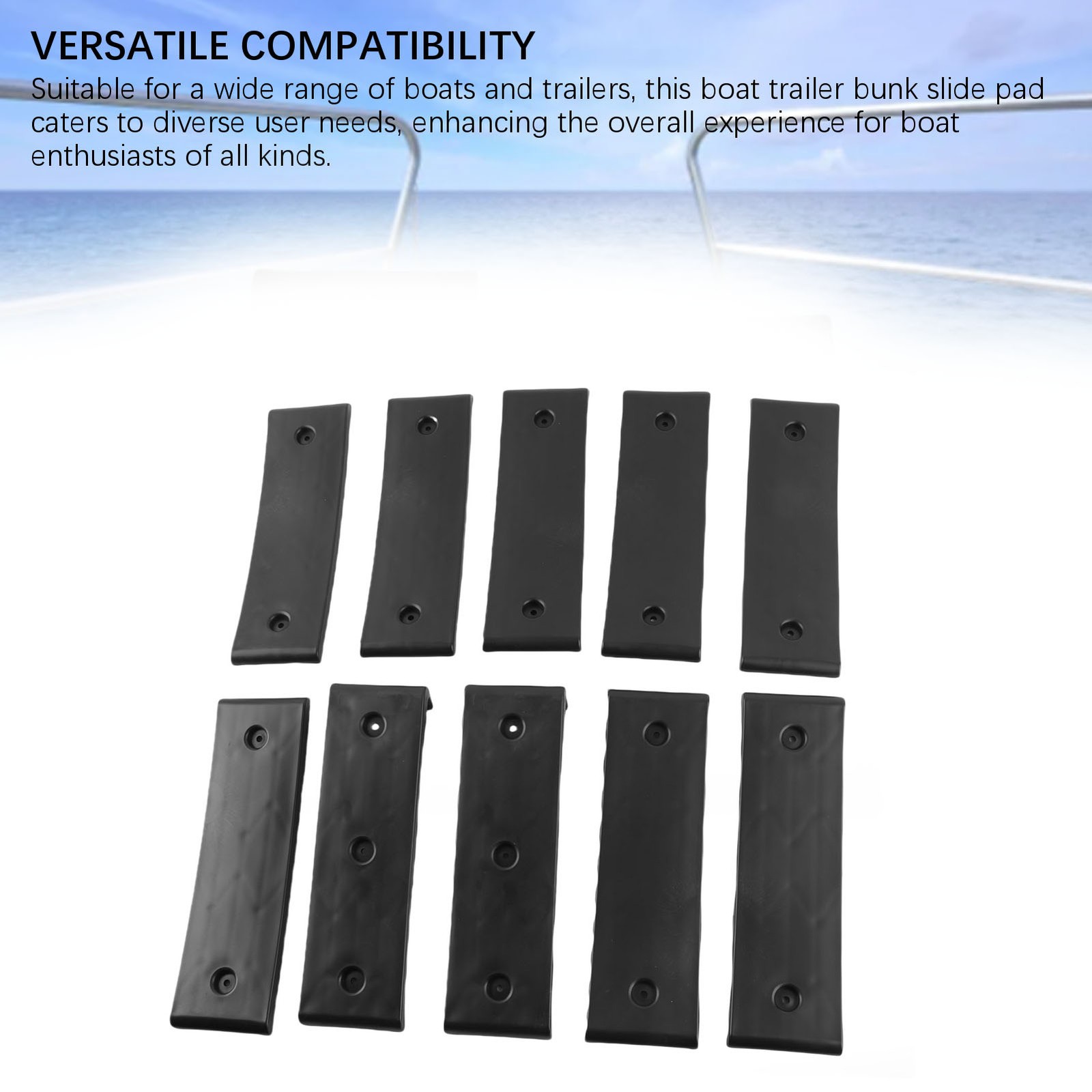 10 Piece Black Boat Trailer Bunk Slides Reduce Friction Easier Launching Fo RHWJ