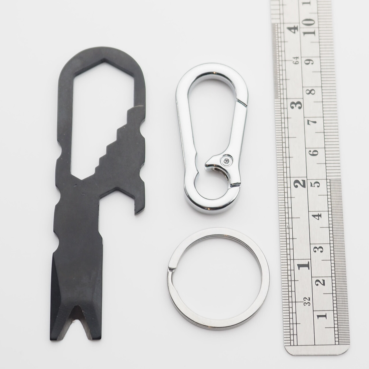 Keychain Multi Tool Crowbar Screwdriver Hex Wrench Carabiner Bottle Opener EDC