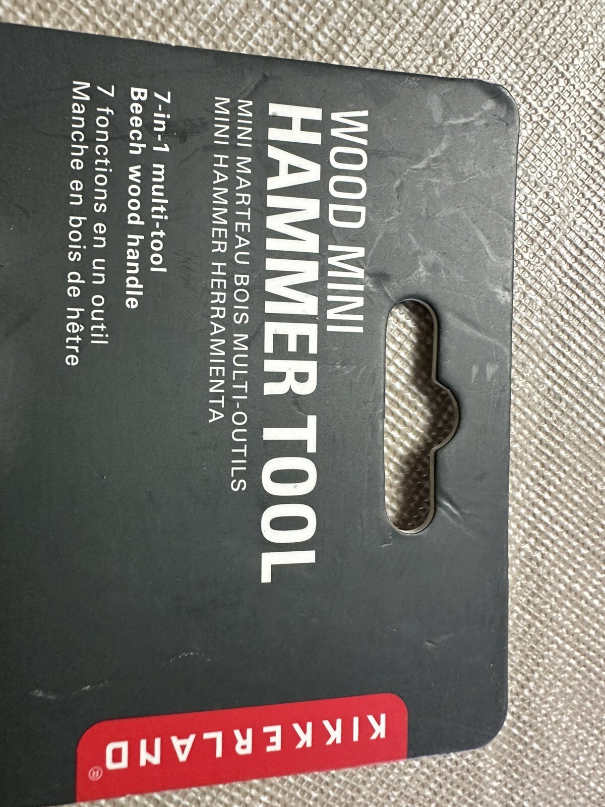 Kikkerland Wood Mini Hammer Tool 7-in-1 Multi Tool Mini Hammer KR13-W