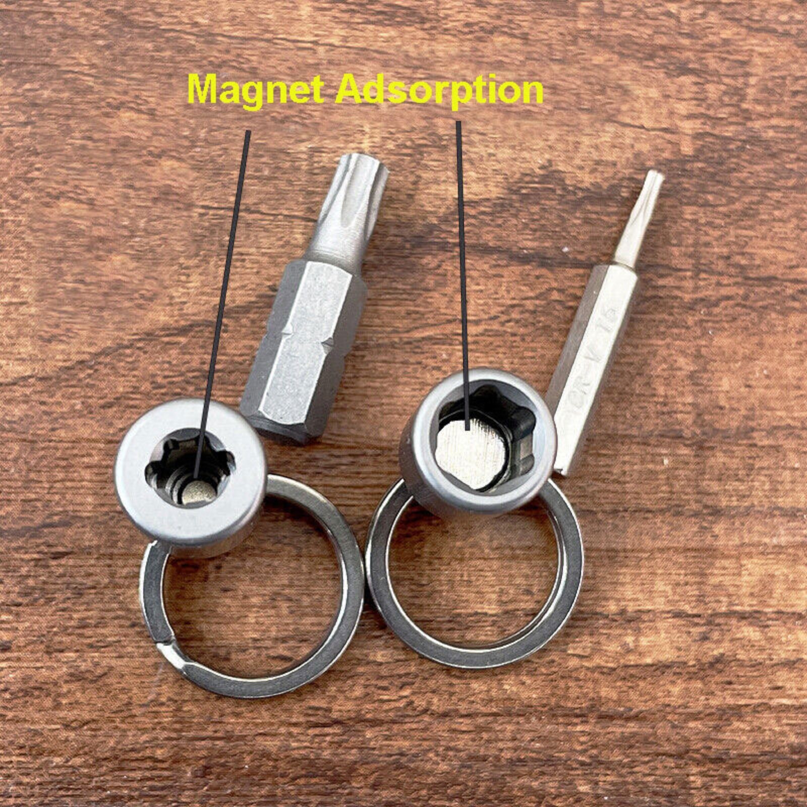 Titanium Alloy Magnet Quick Buckle Detach EDC Keychain w/ Key Ring