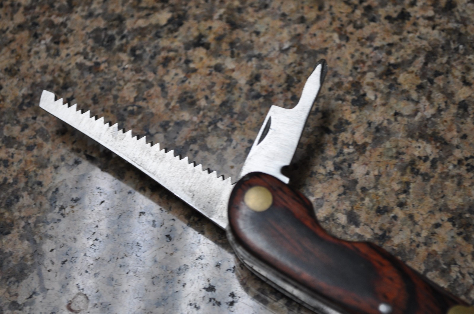 HUSKY Multi-Tool Brass Wood vintage see pictures for more info on content / cond