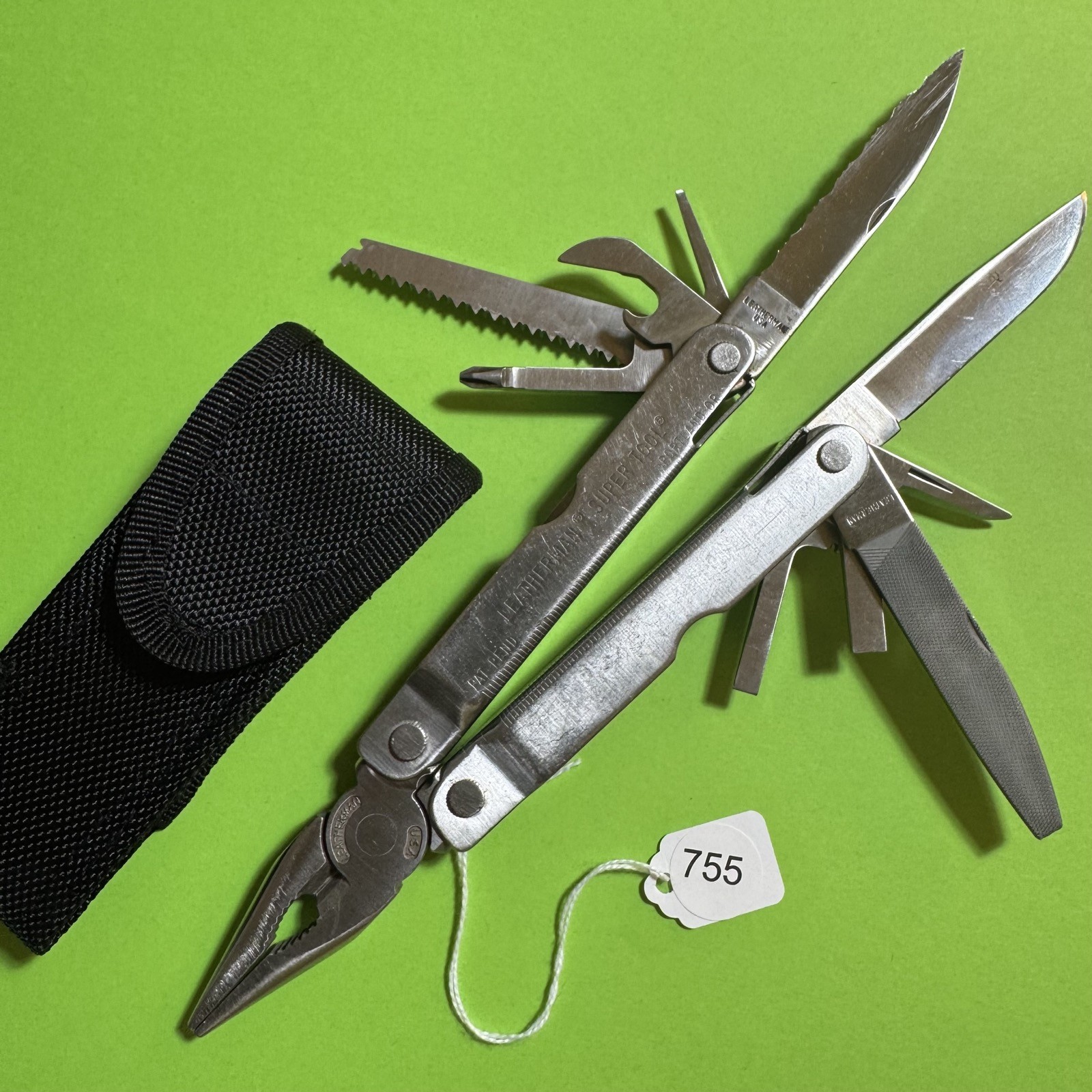Leatherman Super Tool Plier Multi Tool Pocket Knife New Nylon Sheath EDC #755