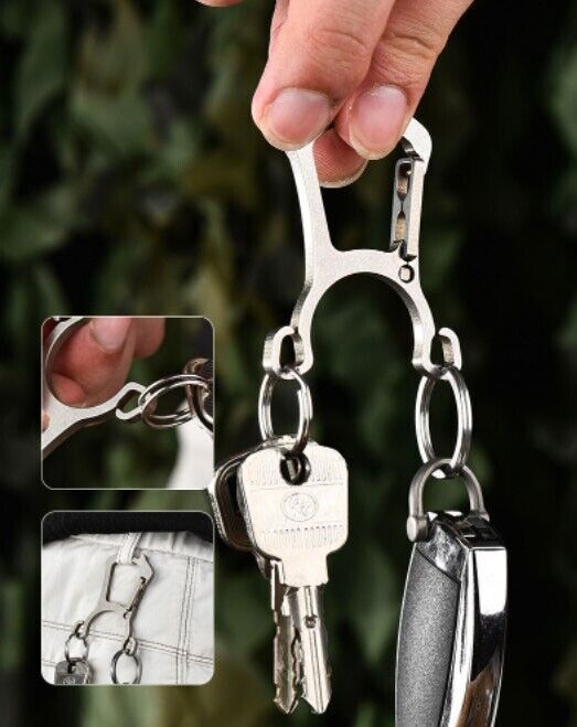 EDC Titanium Alloy Multi Tools Keychain Bottle Opener with Key Ring Gift