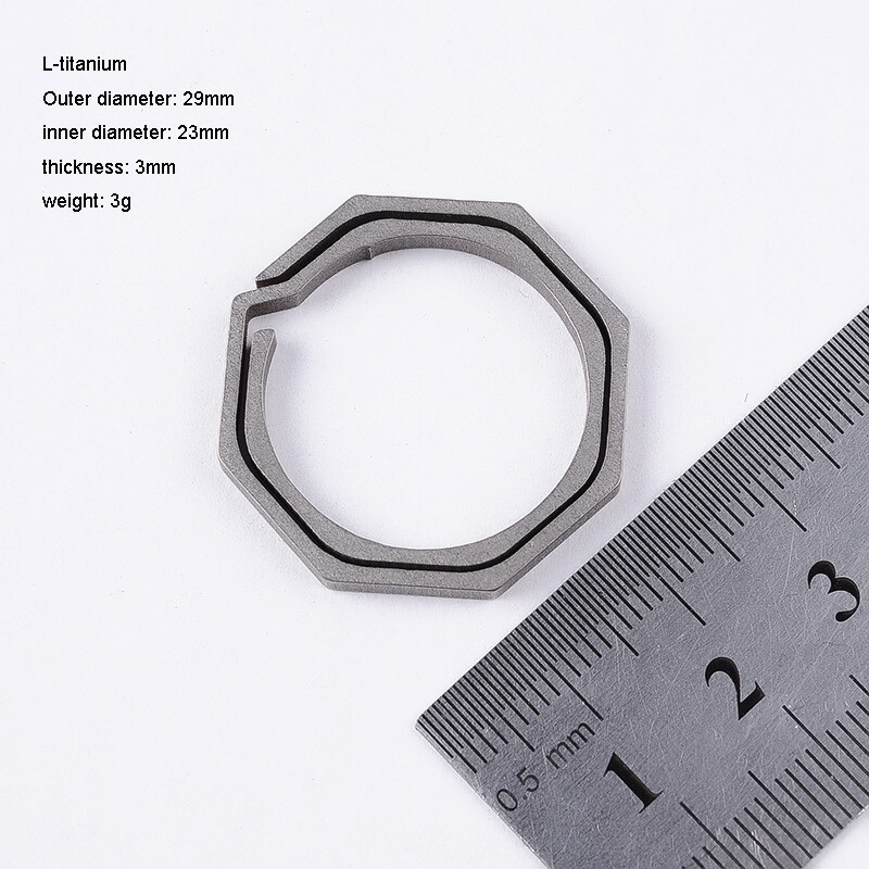 EDC 3pcs Titanium Alloy Keychain Octagon Key Ring Outdoor Portable Multi Tool
