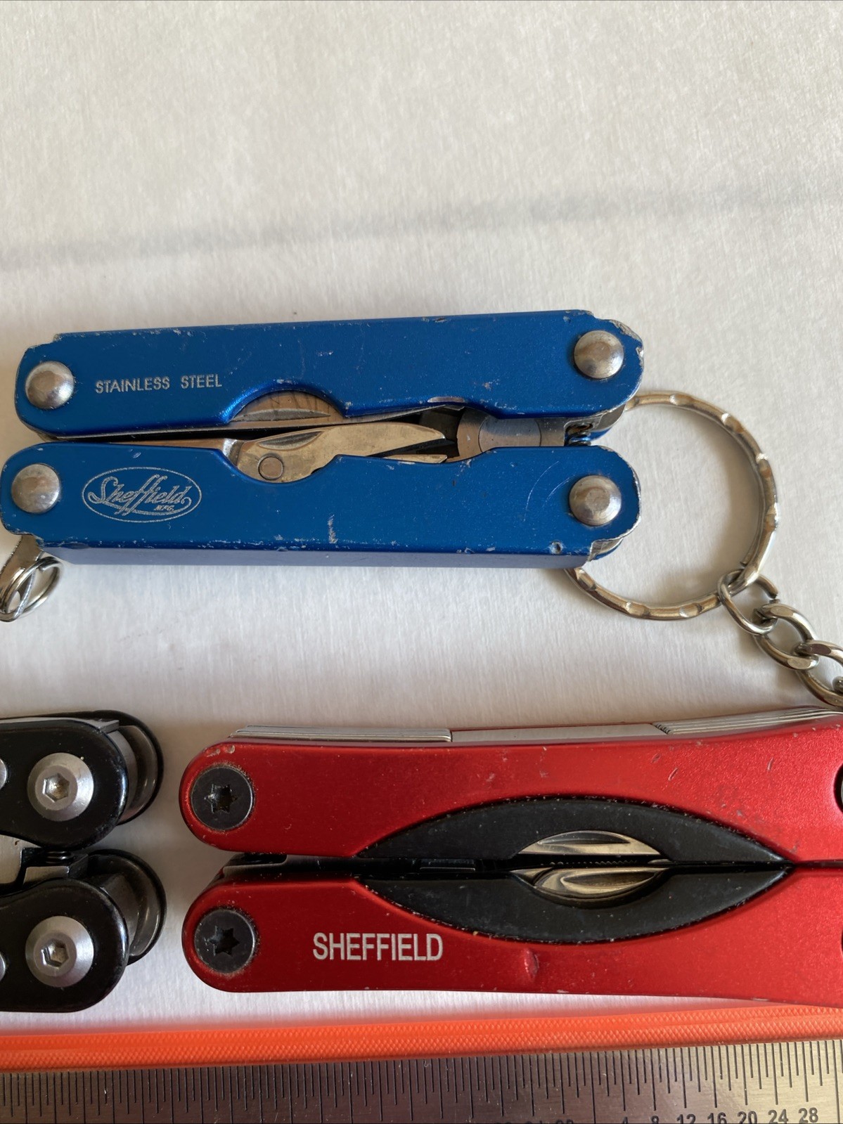 Lot Of 5 Mini Multitools Danco Coleman Sheffield Black Red Blue Camp Fish Hunt