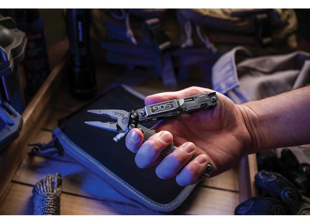 SOG SOG-PA1001-CP PowerAccess Stainless Steel Multi-Tool 18 Tools, Stone Wash