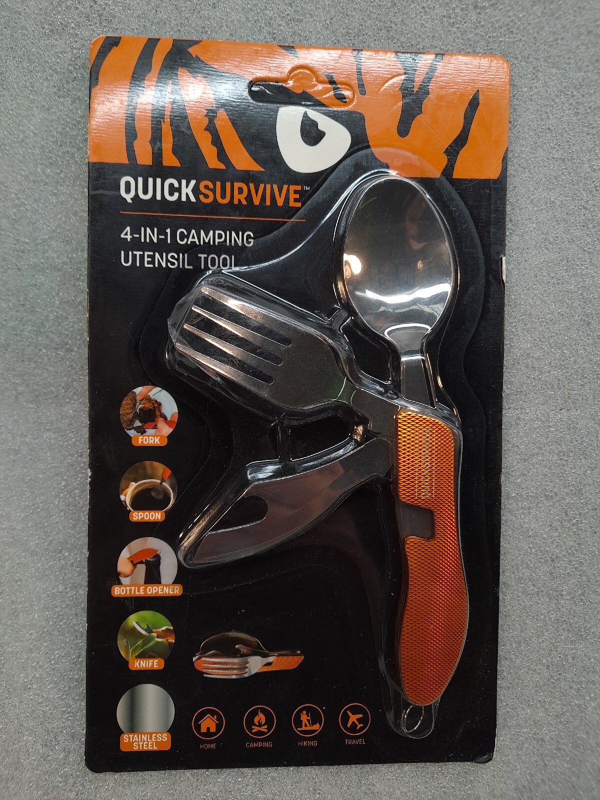QuickSurvive 4-in-1 Camping Utility Stainless Steel Utensil Tool