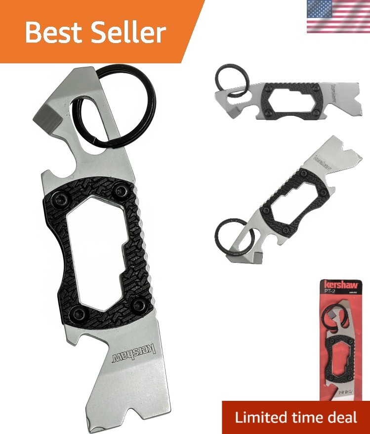 Kershaw PT-2 Multi-Function Keychain Tool – 8 Essential Functions Compact Design