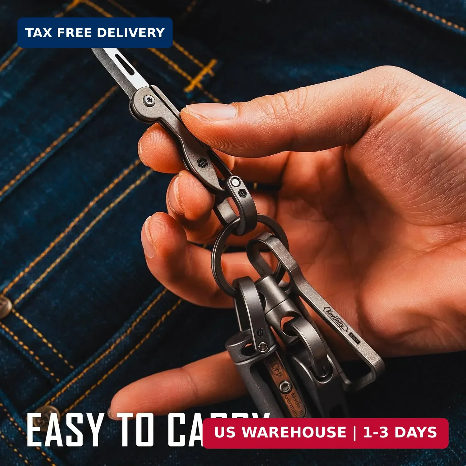 KeyUnity KK05 Mini Titanium Pocket Knife for Everyday Carry- Razor Sharp Folding
