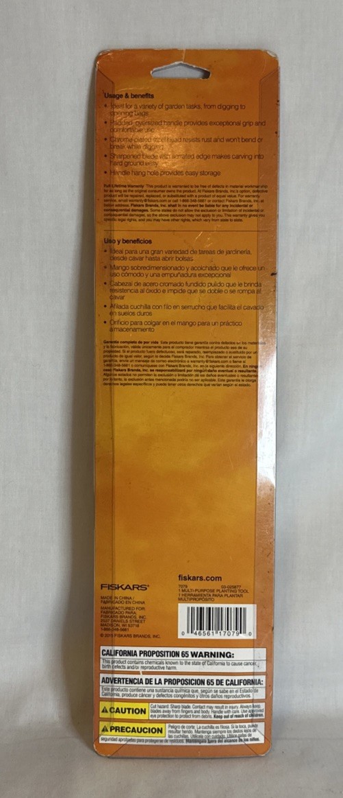 Fiskars Multi-Purpose Planting Tool / Knife-Serrated Edge & Forked Tip-Sealed
