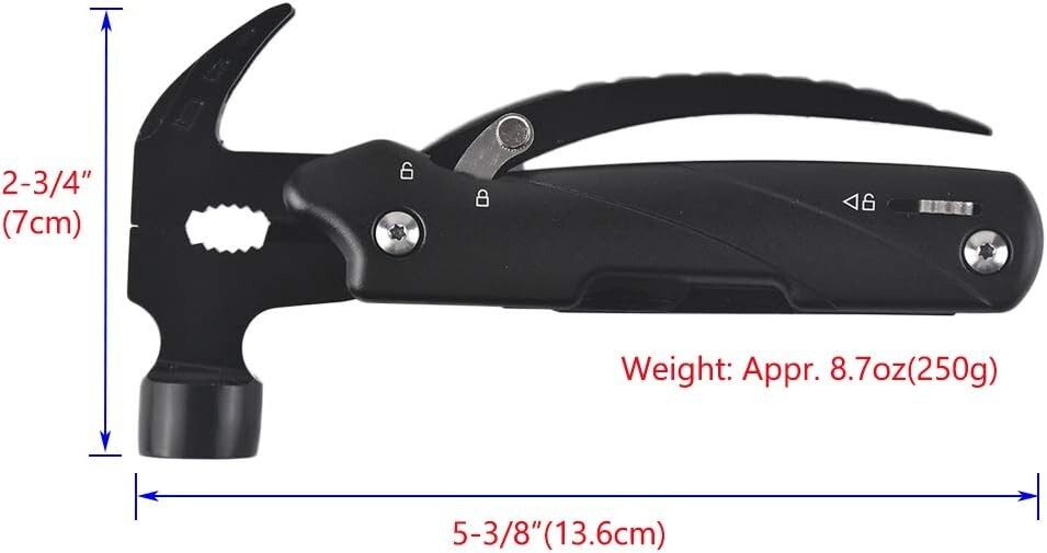 POELAND HAMMER 12-IN-1 MULTI-TOOL FOR CAMPING,HUNTING,HIKING,FISHING