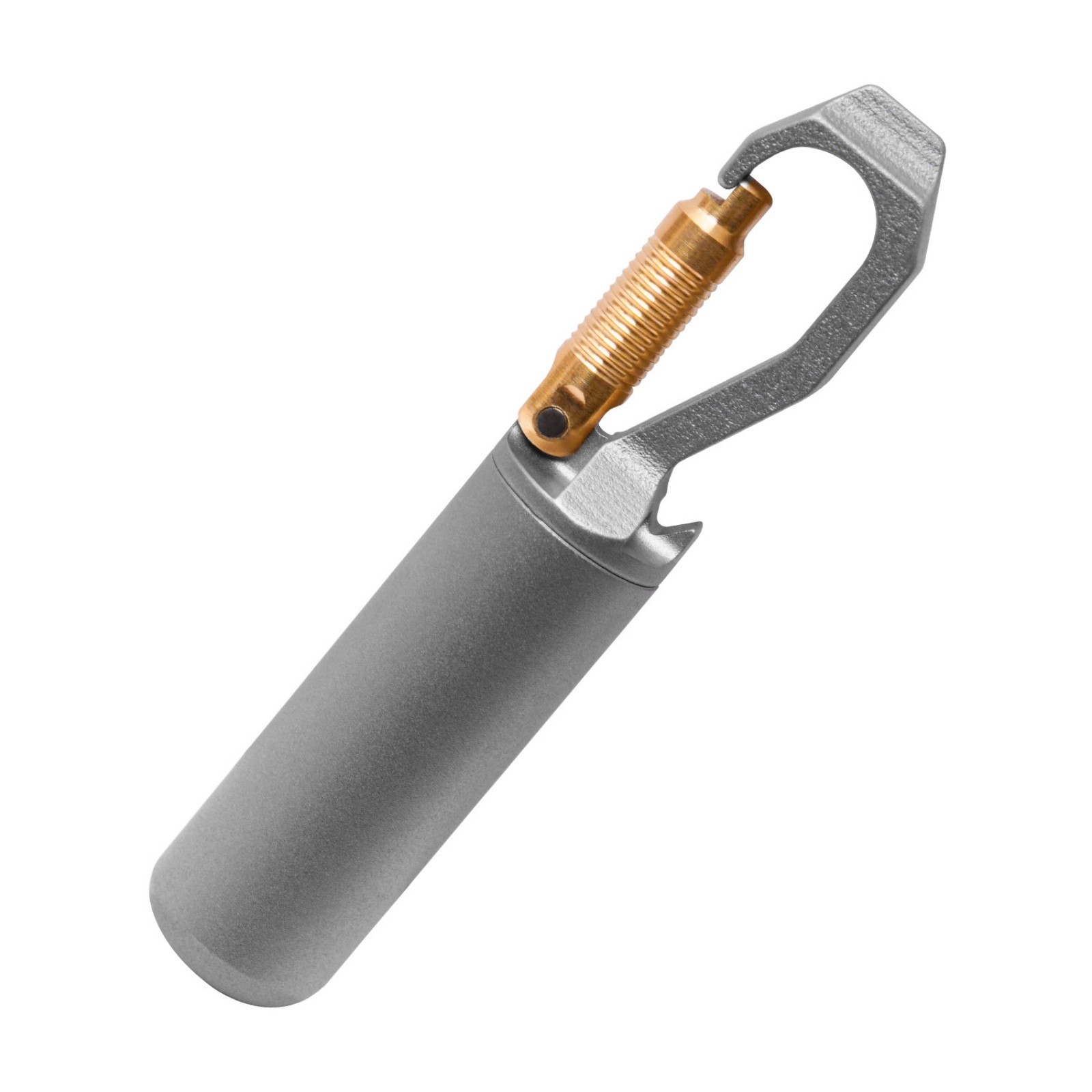 Titanium Alloy Mini Pill Case Bottle Opener with Carabiner Clip Waterproof