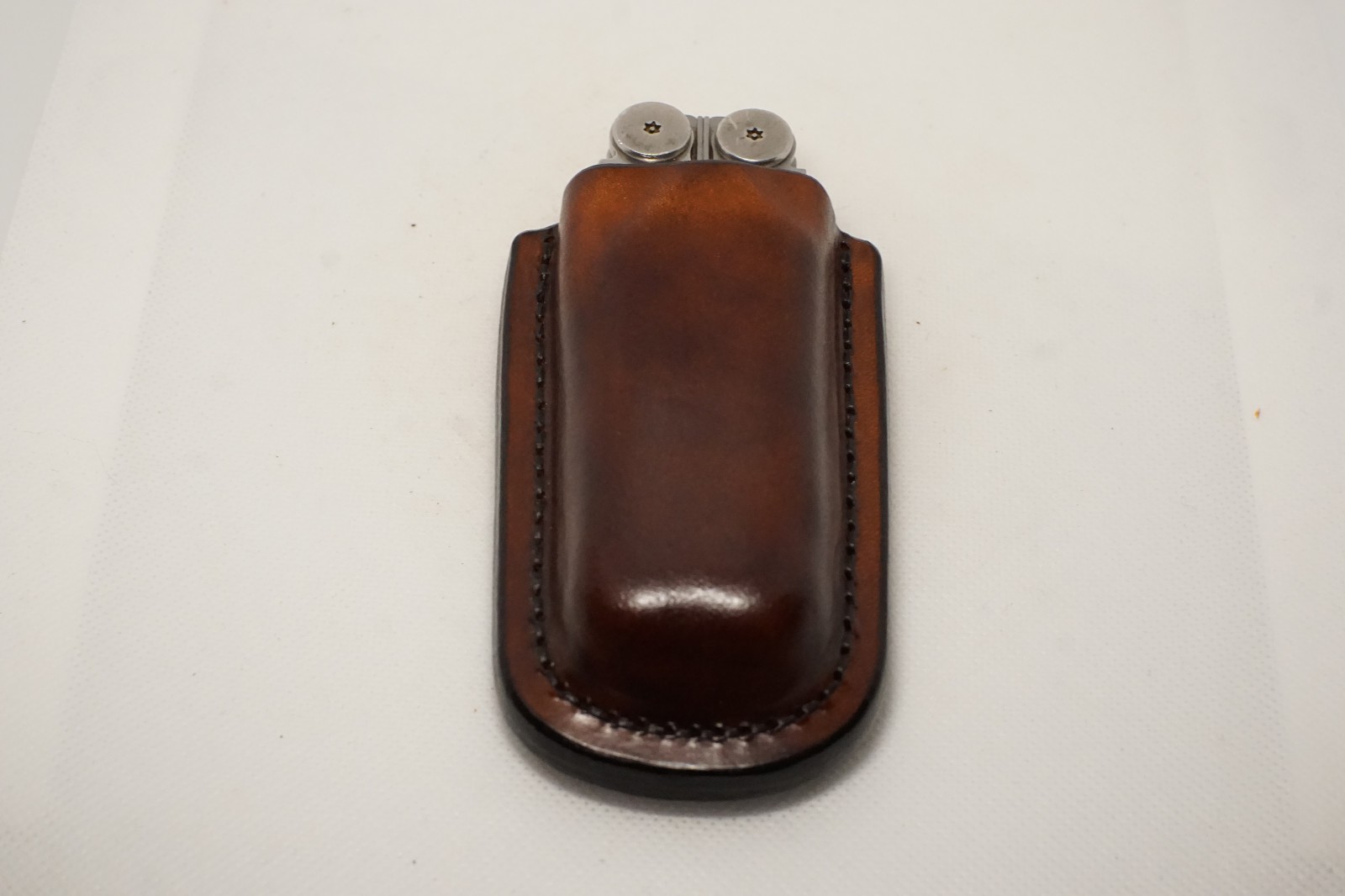Leatherman wave plus leather sheath handmade dark brown color. Sheath only.