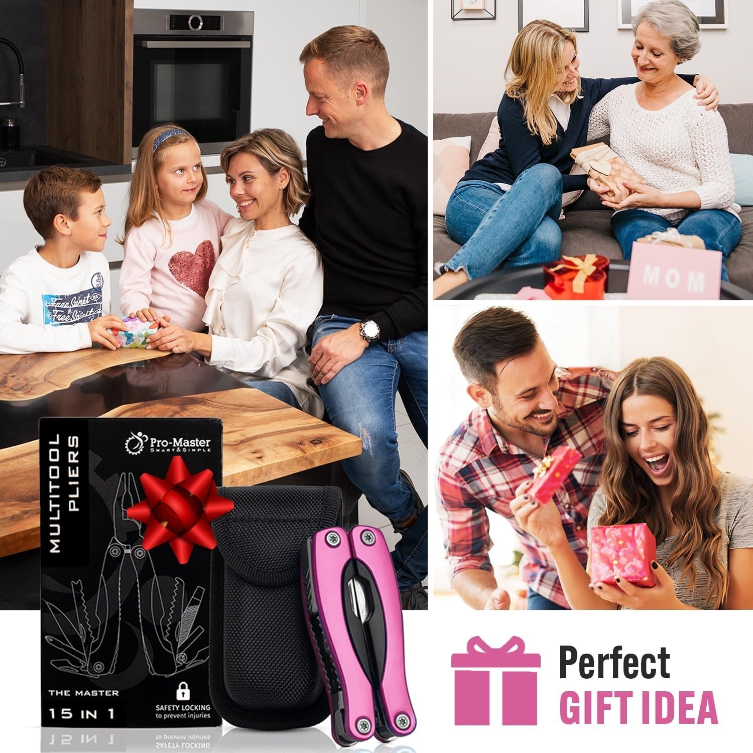 Pink Multitool 15-in-1 for Mom, Wife, Daughter, Grandma, Practical EDC Multi …