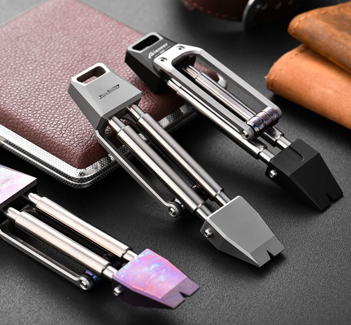 TC4 Titanium Alloy Pocket Multitool Crowbar Portable Outdoor EDC Pry Bar Tool