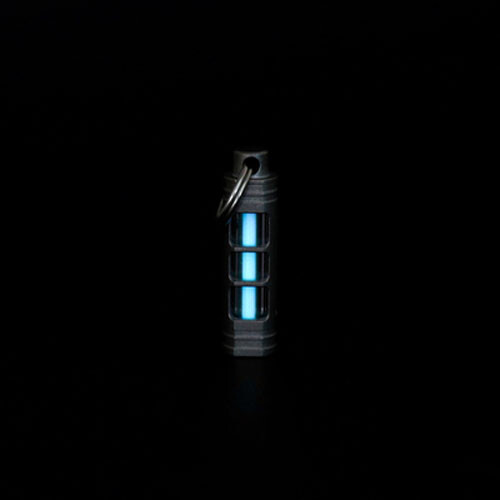 Titanium luminous Tube Pendants Paracord Beads Key Ring Necklace Pendants
