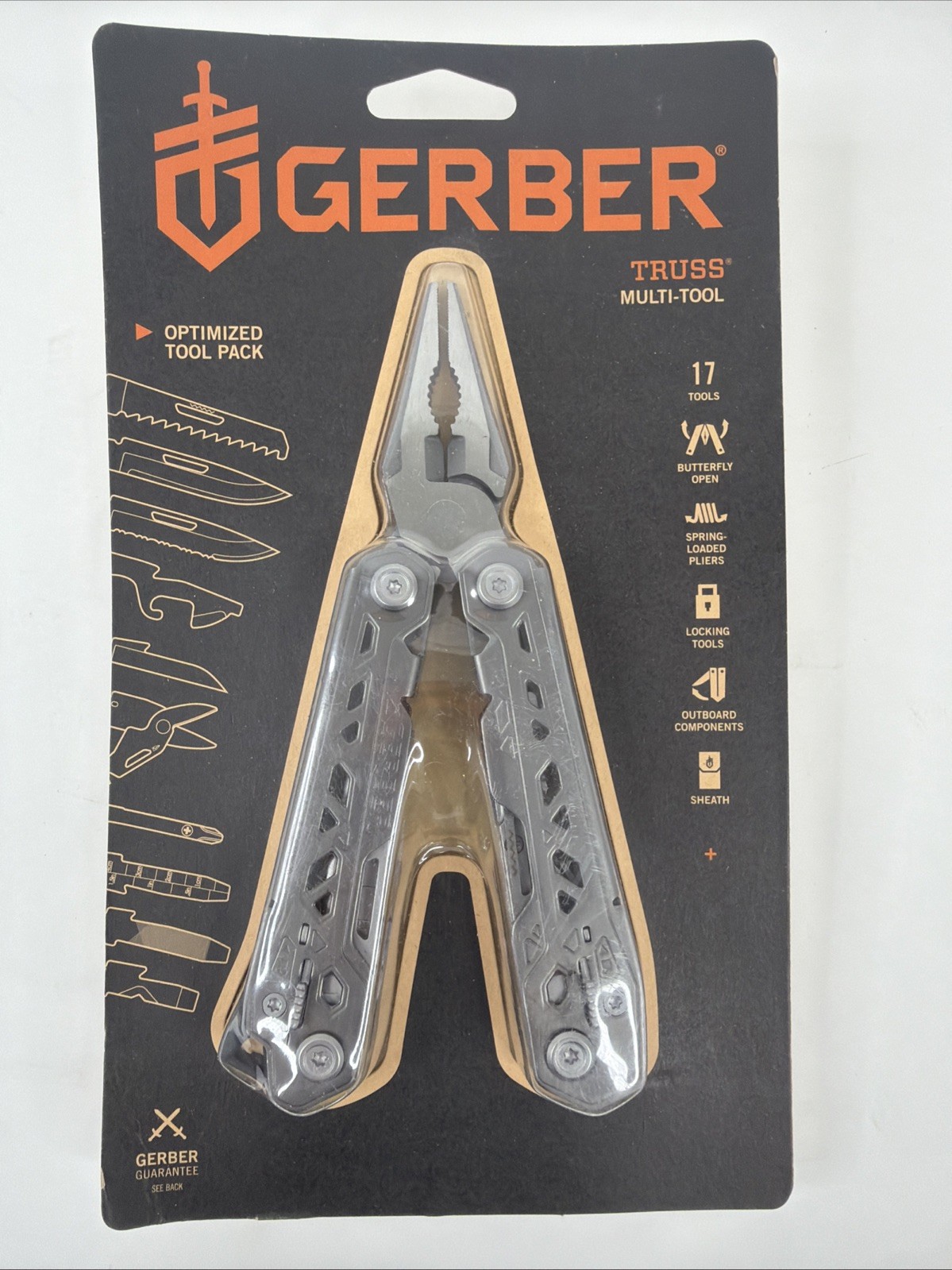 Gerber Truss Multi-Tool 17 Tools Sheath Screwdriver Saw Glass Breaker Pliers