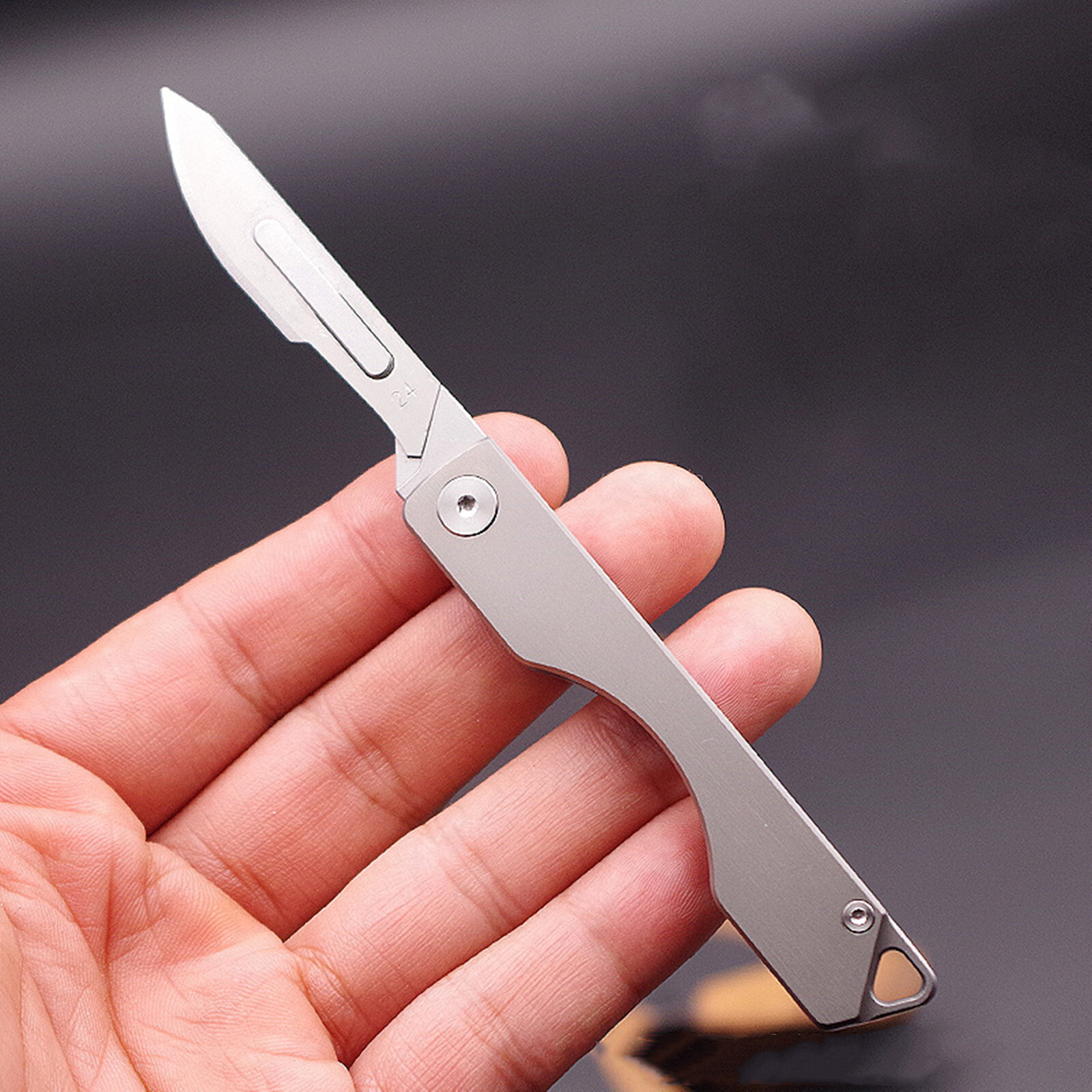 TC4 Titanium Keychain Utility Knife Scalpel Blade Outdoor Folding Knife EDC Tool