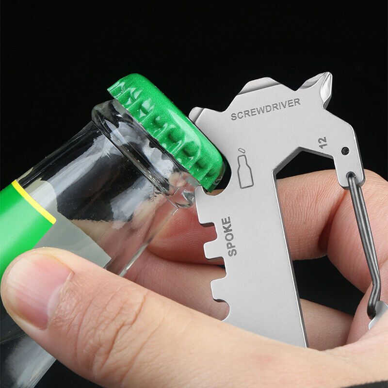 9 in 1 Multifunction Tool Outdoor EDC Camping Hiking Bicycle Carabiner Key Chain
