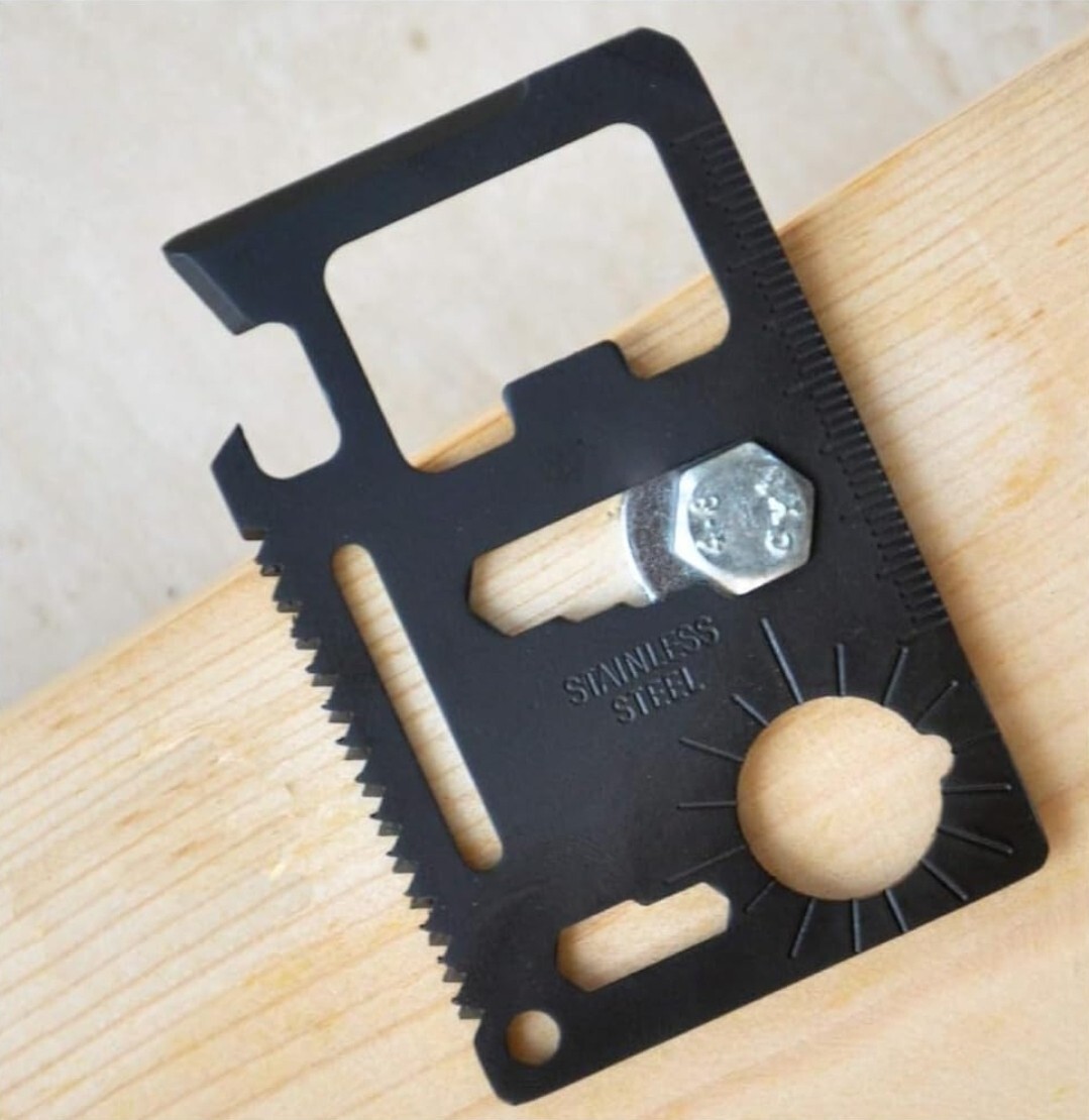 11 IN 1 MULTITOOL – CREDIT CARD SIZED POCKET SURVIVAL AND EMERGENCY TOOL. USA!!