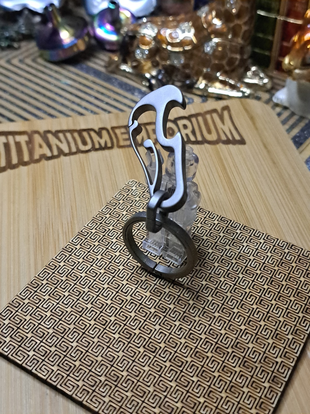Mini EDC Titanium Carabiner Keychain With Built-in Bottle Opener