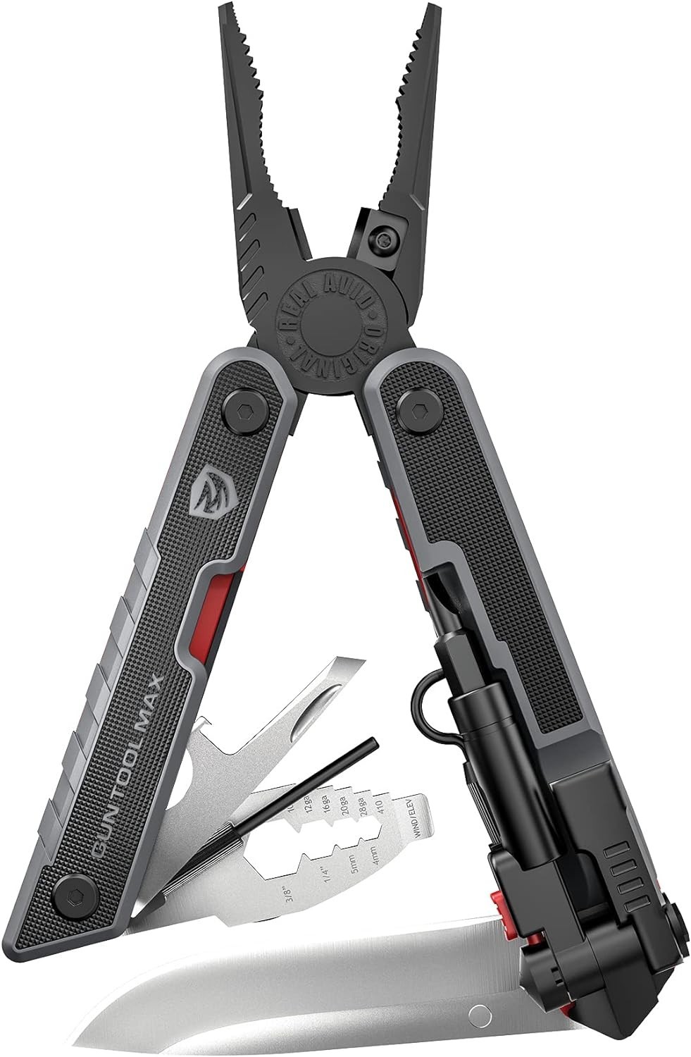 Real Avid Gun Tool Max, 37-in-1 Multitool for Gunsmithing, Includes Pliers, Wire