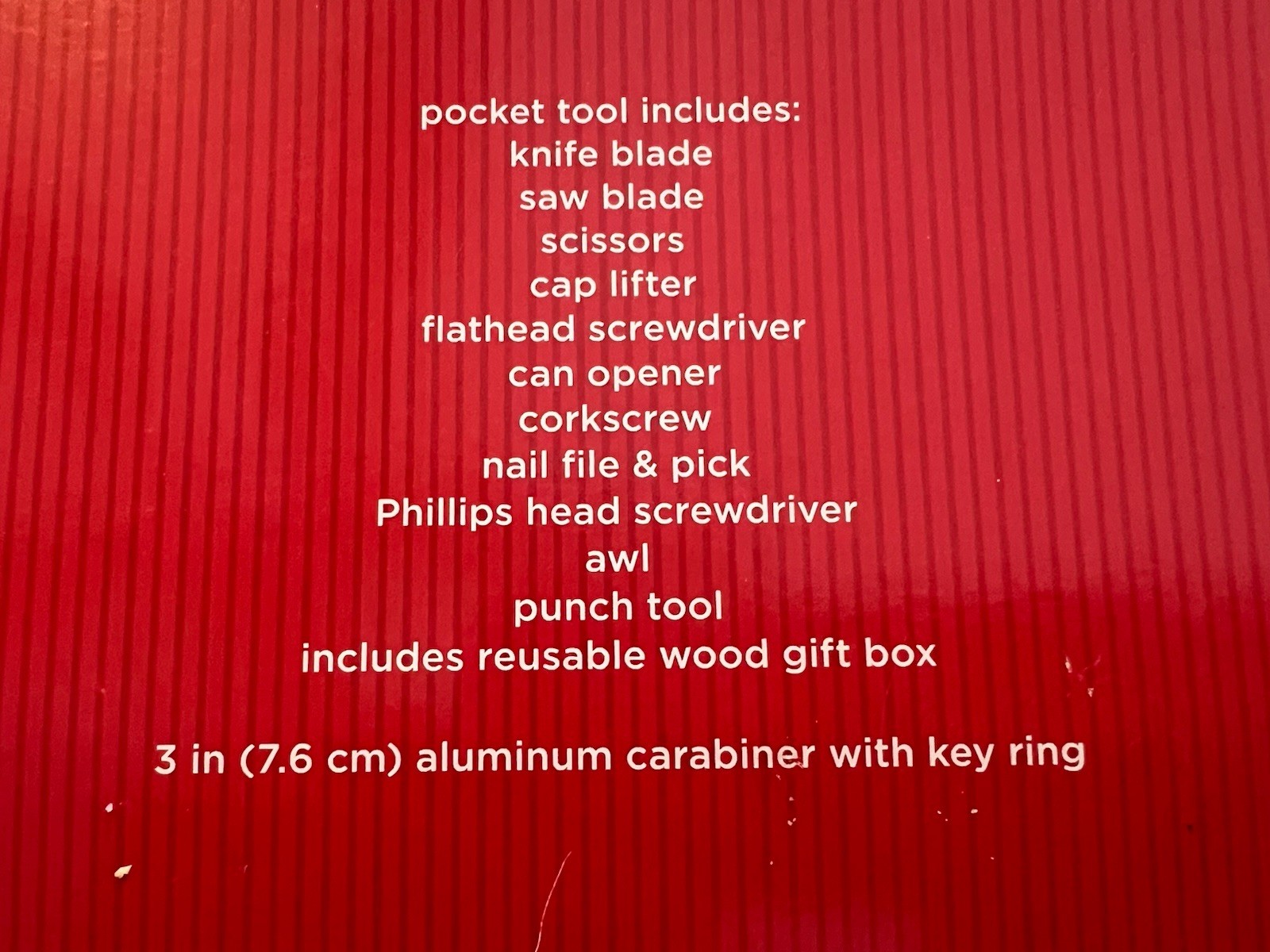 Pocket Tool And Carabiner Wood Gift Box Set NEW