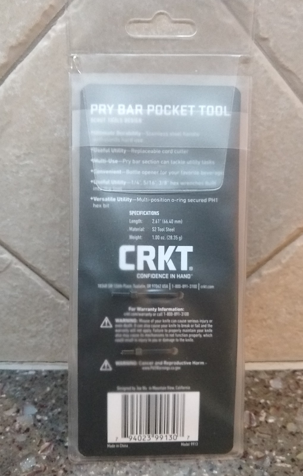 CRKT 9913 PRY BAR POCKET TOOL CORD CUTTER BIT DRIVER SCOUT TOOL DESIGN FREE SHIP