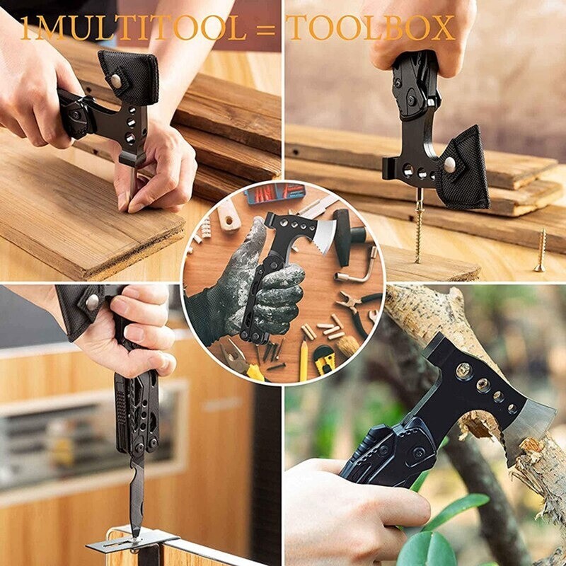 Multi Function Purpose Axe Hammer Tool Knife Camping Hatchet Survival Outdoor