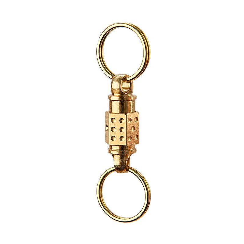 2pcs Solid Brass Quick Release Keychain Portable Car Backpack Key Chain EDC Tool