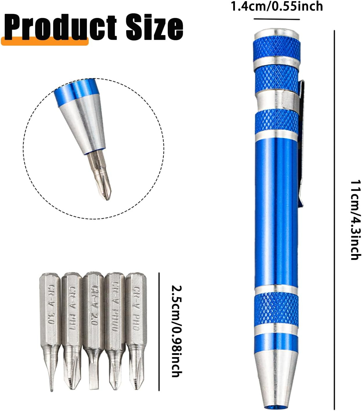 4 PCS 8 in 1 Multitool Pen Screwdriver Mini Set Handy Tool, Magnetic Portable Sc