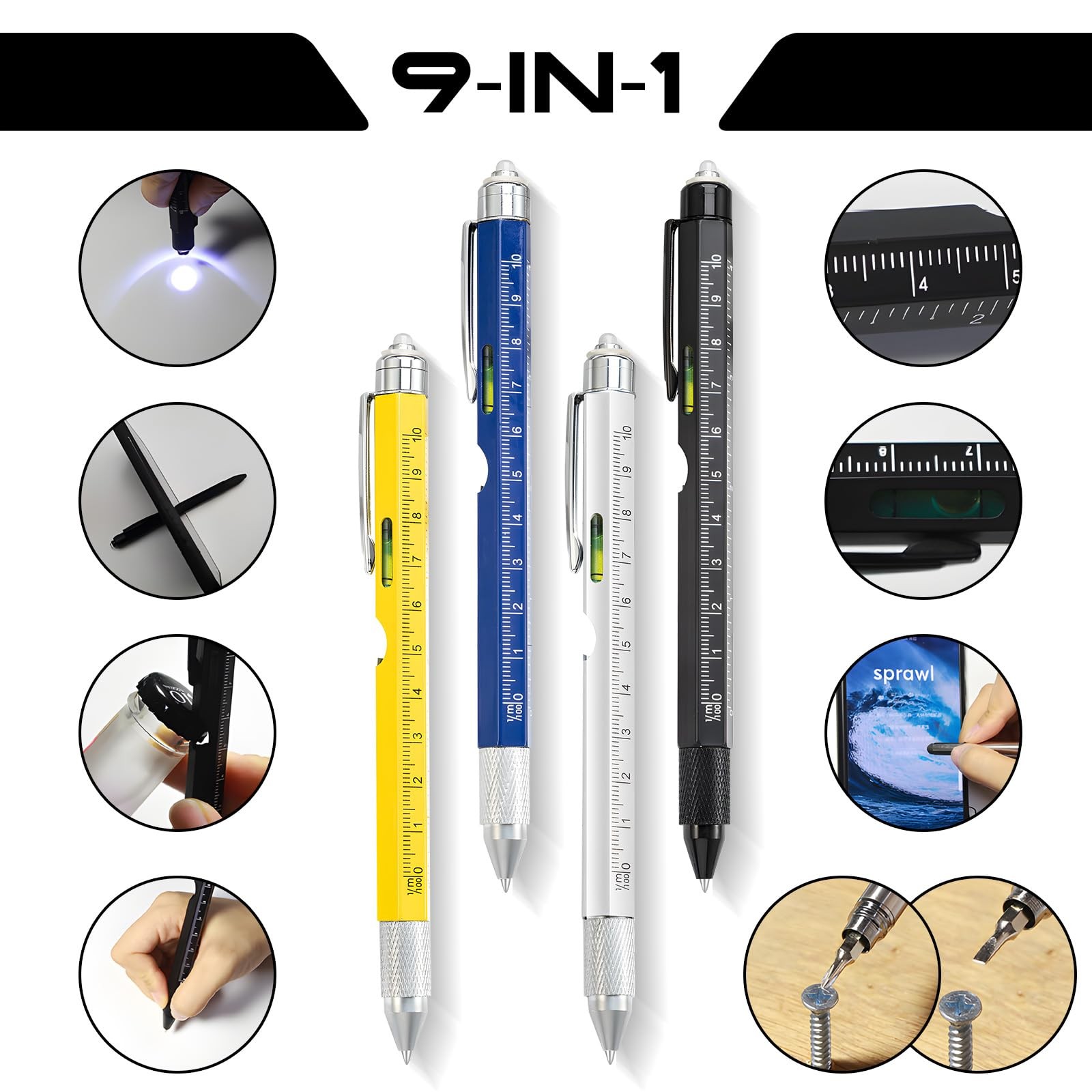 Christmas Gifts Stocking Stuffers for Men,Multitool Pen 9 in 1 Innovative Gif…
