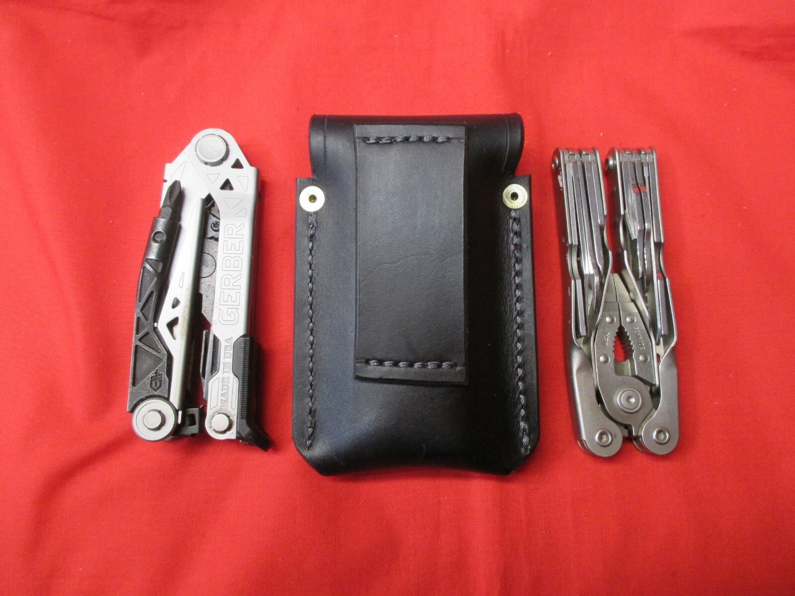 Leather Sheath for Gerber Center Drive or Schrade Tough Multi Tool. R or L Hand