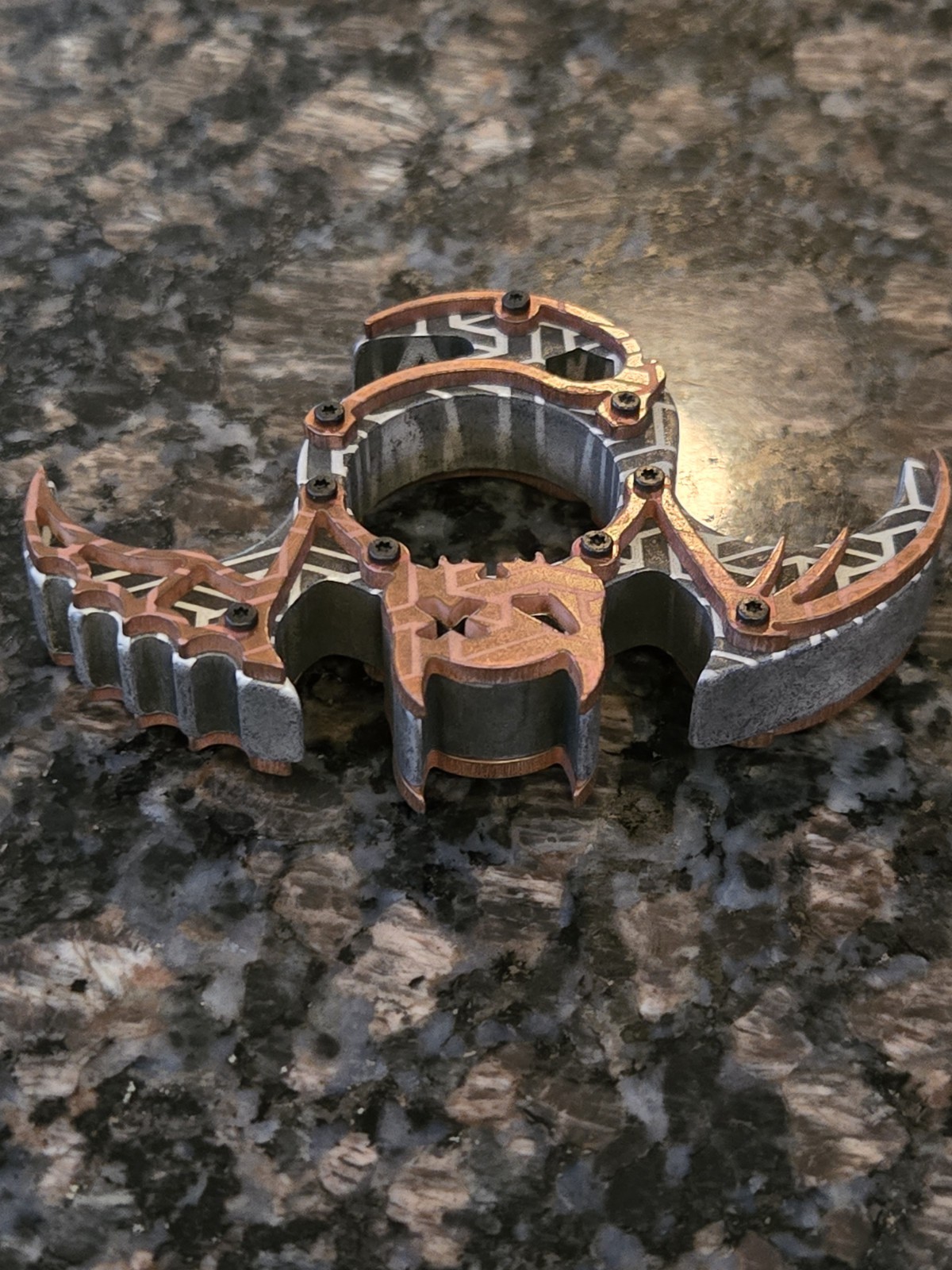 Bat 3 Finger Copper Titanium Laser Engraved Knuck EDC Pocket Tool Bottle Opener