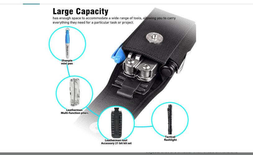 ACCKUO Multitool Sheath Compatible with Leatherman EDC Belt Organizer Tool Holst