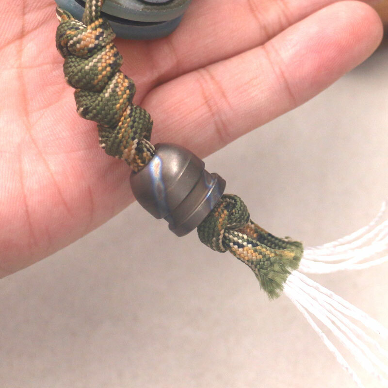 Outdoor Flame TC4 Titanium Ti Key Parachute Cord Bead Pendant Lanyard DZ-ZD9 EDC