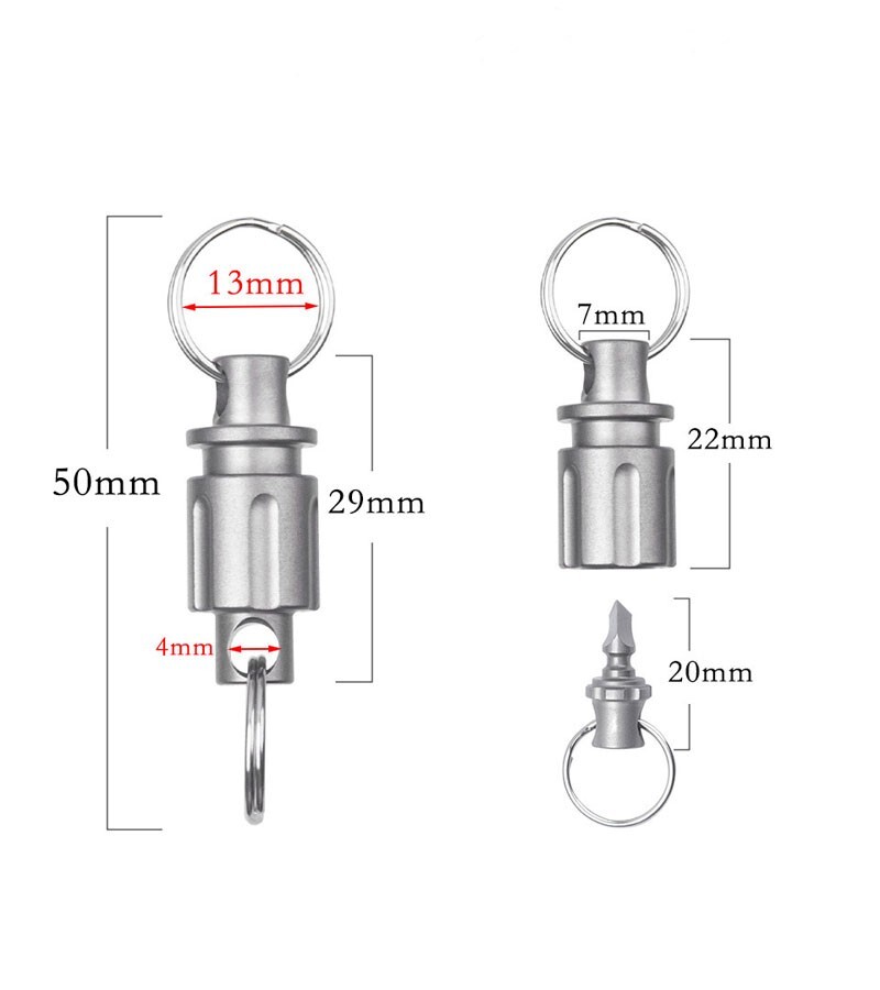 Mini Titanium Alloy Insert Buckle Gimbal Ring Portable Double Keyring Cutter EDC