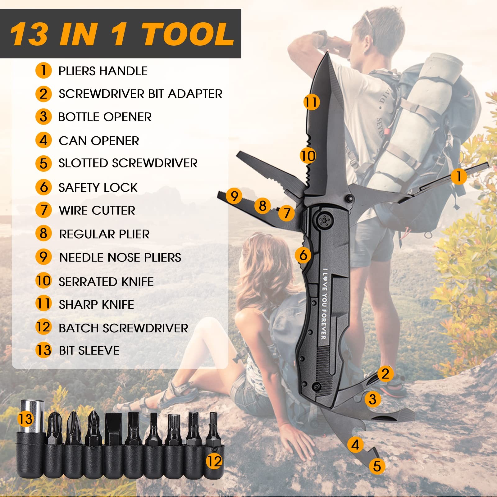Valentines Day Gifts For Husband-Premium Insulated Tumbler & Multi-Tool Pocke…