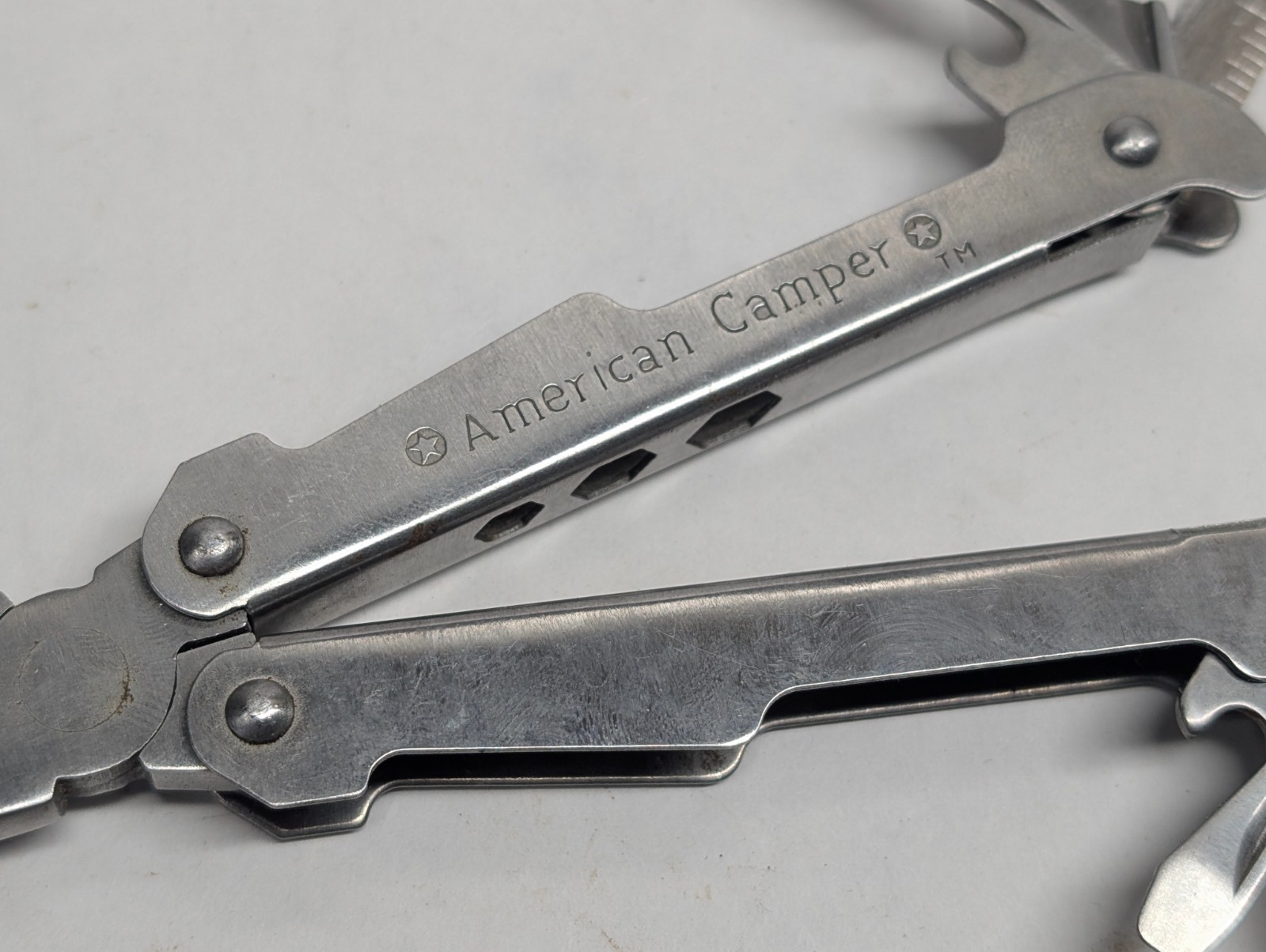 Vintage American Camper Multi Tool Folding Pocket Knife Set Stainless Steel
