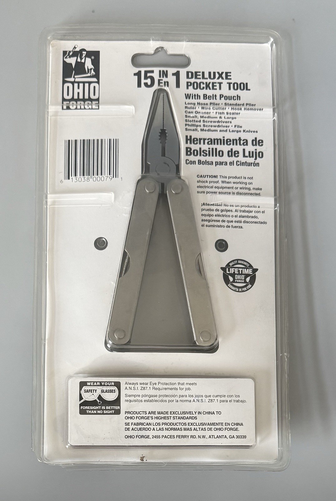 Ohio Forge 15-In-1 Deluxe Pocket Multi-Tool w/ Belt Pouch — New Factory Sealed