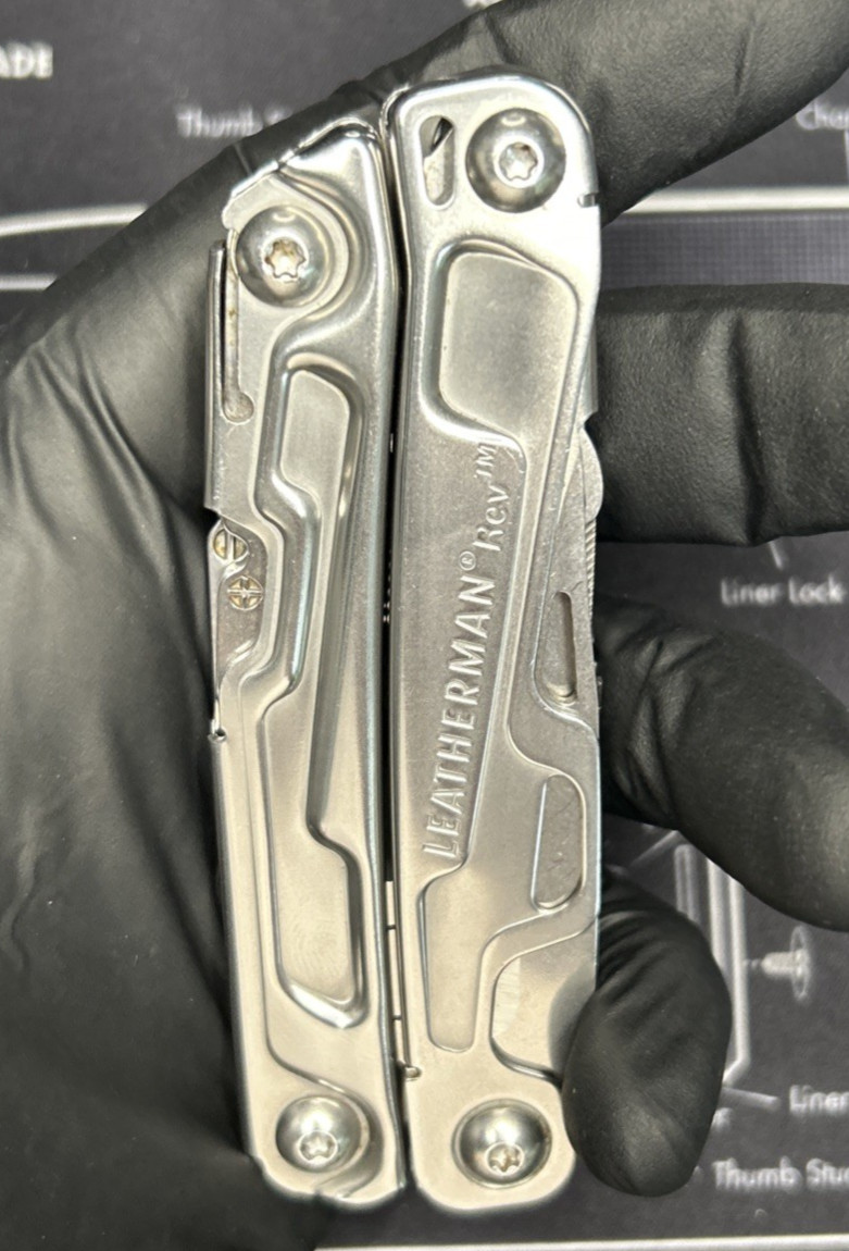 Leatherman Rev Folding Multi-Tool Knife Plier USED BOD 0120 Carry Clip VGUC