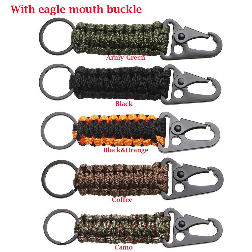 Outdoor Paracord Keychain Carabiner Survival Clip Camping Bottle Opener Tool
