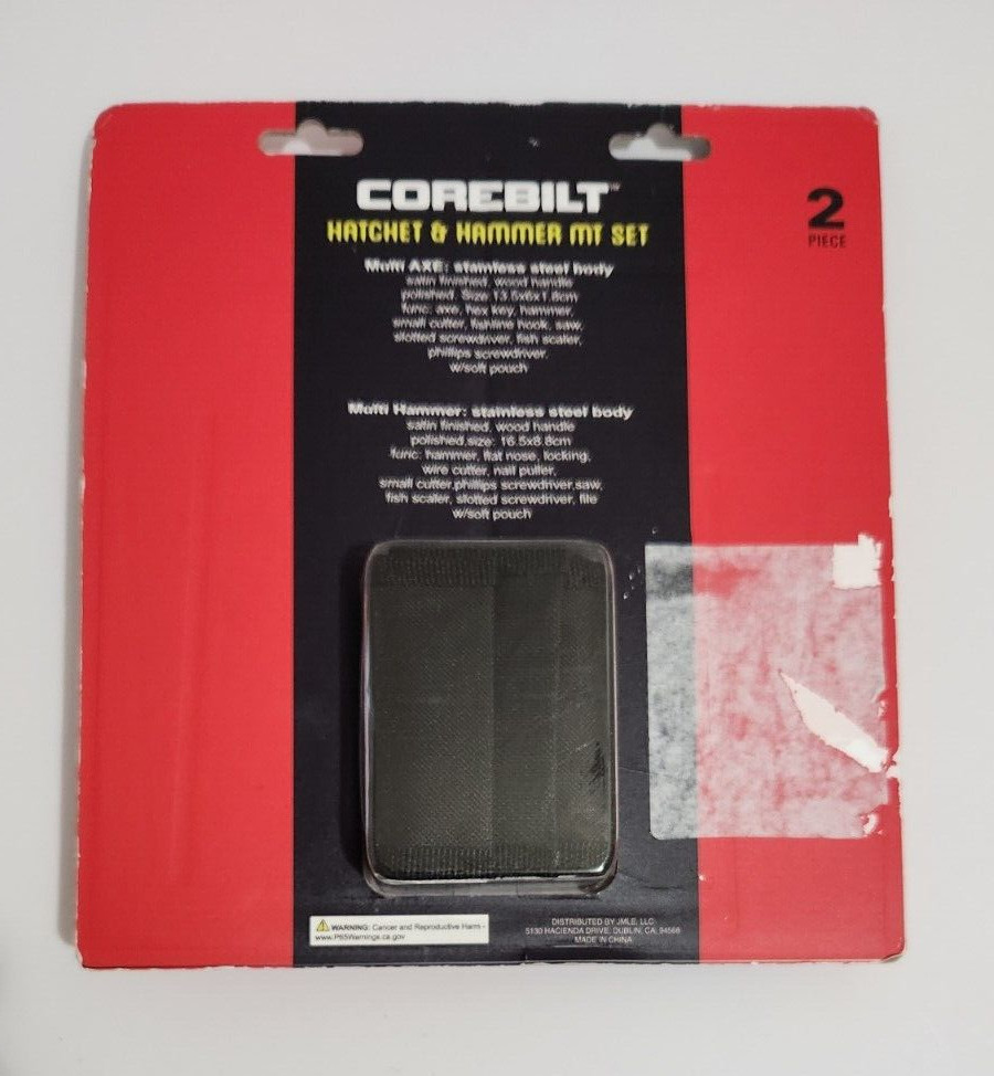 Corebilt 2-Pc Multi Tool Set Hatchet & Hammer Emergency Survival Camping Pack