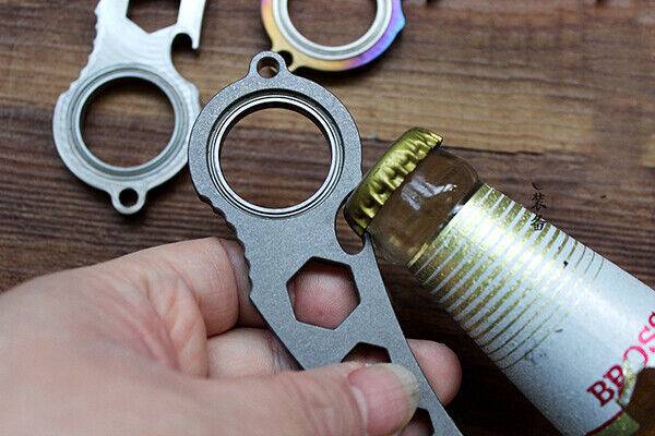 Titanium Alloy Rotary Wrench Bottle Opener 1/4 M5 M6 M8 Hexagon Wrench EDC Tools