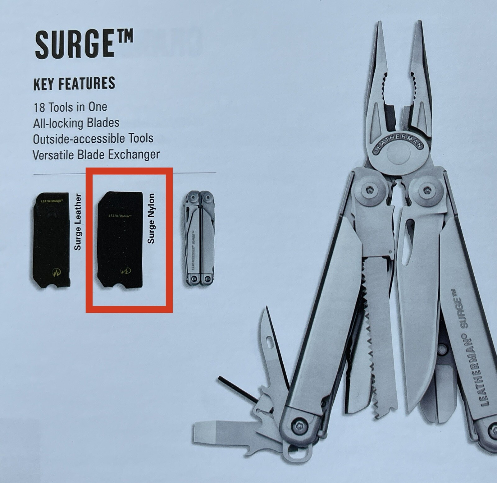 Sheath for Leatherman Surge, Super Tool 300, Signal, MUT nylon sheath w/pockets