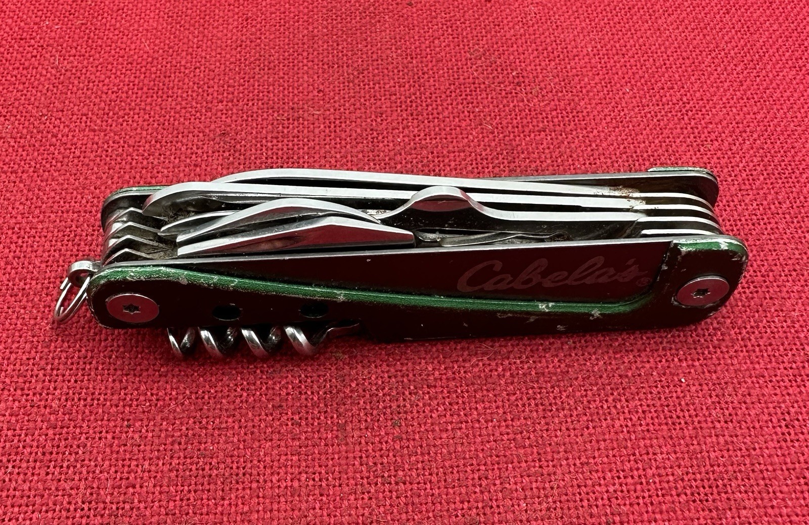 Green Cabelas Multi Tool Knife Used