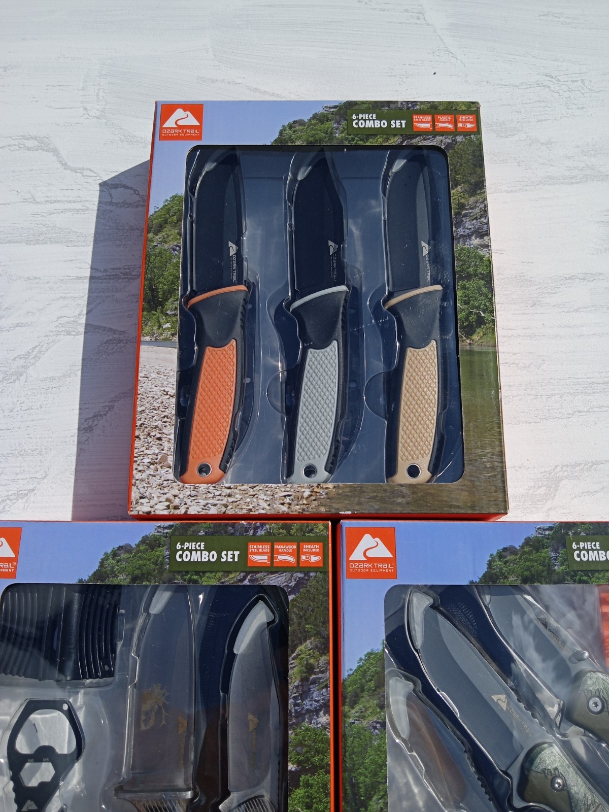 Lot of 3 Ozark Trail 6 Piece Combo Knife 🔪 Sets! Knives And More!