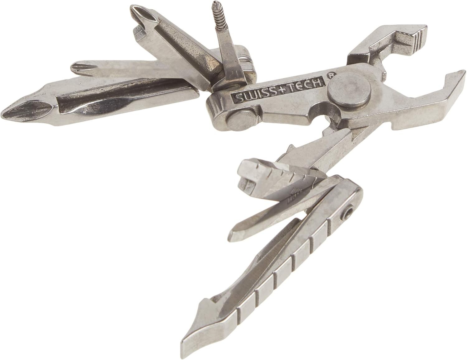 SWISS+TECH ST53100 Stainless Steel 19-in-1 Key Chain Multi Tool, Polished Finish