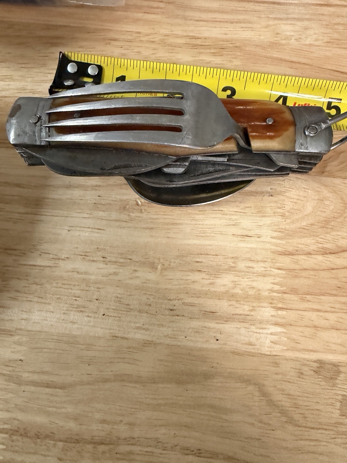 Multi Tool Survival Camping Knife Vintage Fork Spoon Cork Screw