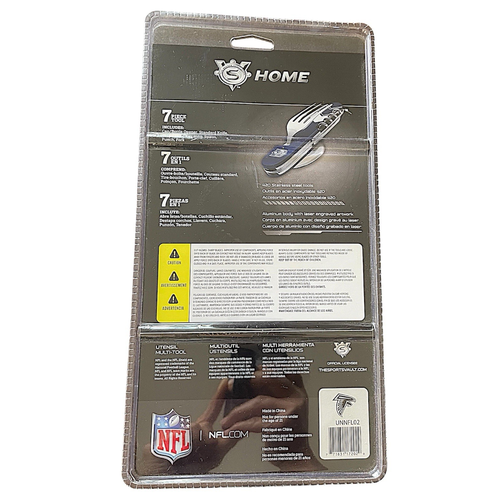 NFL Atlanta Falcons Multi-Tool 7 Functions Stainless Steel Tools